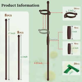 SupKing ring buckles glide along the stake for flexible height adjustment.