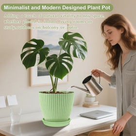 SupKing set of six color pots with matching trays for versatile indoor gardens