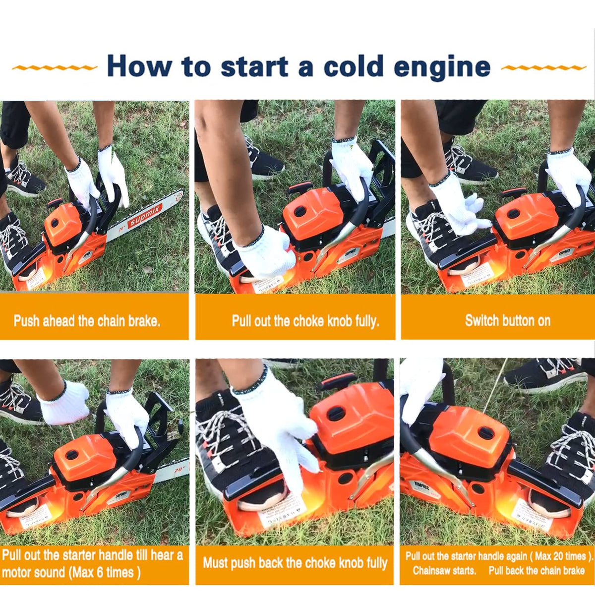 SUPMIXTOOLS professional-grade chainsaw supports tree trimming and carpentry tasks.