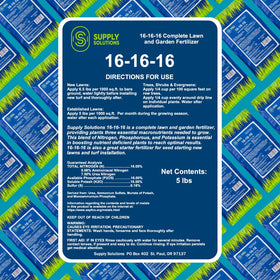 Supply Solutions 16-16-16 granules close-up showing uniform nutrients for healthy growth