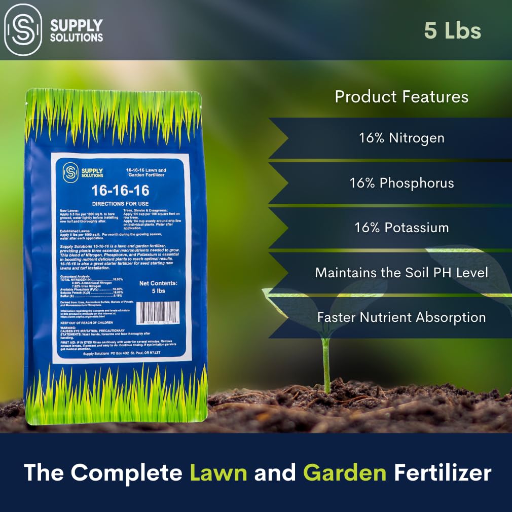Supply Solutions lawn application scene with spreader for even distribution