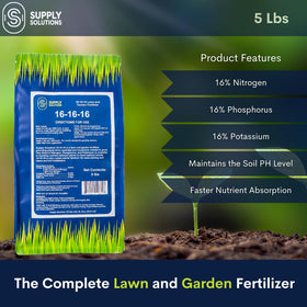 Supply Solutions lawn application scene with spreader for even distribution