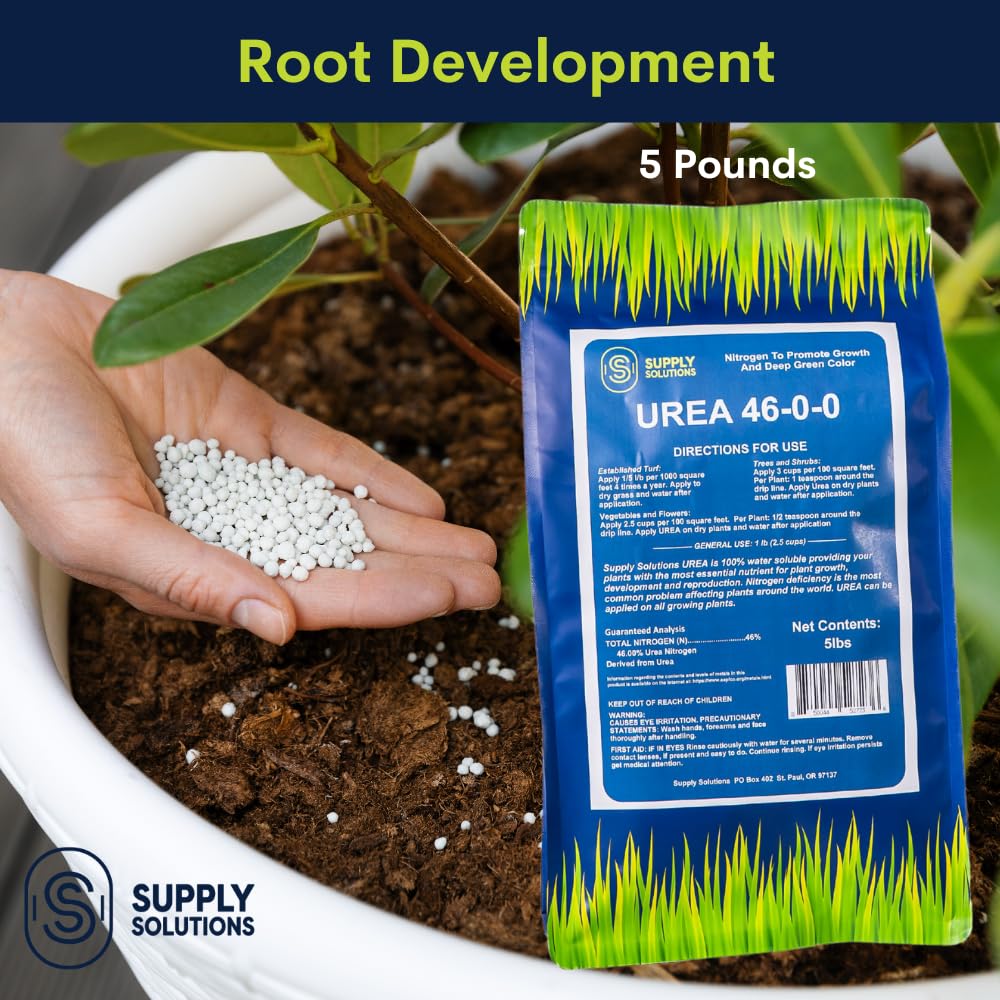 Supply Solutions Urea 46-0-0 strengthens stems for sturdier growth.