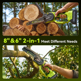 Supstable mini chainsaw with 6‑inch bar for tight pruning tasks