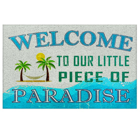 Supwhd Beach Door Mat on sunny front porch, trapping dirt and moisture.