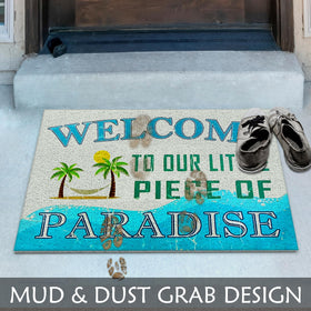 Supwhd Beach Door Mat placed indoors and outdoors for a clean welcome.