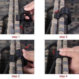 Pack of ten clips for convenient modular seating setups.