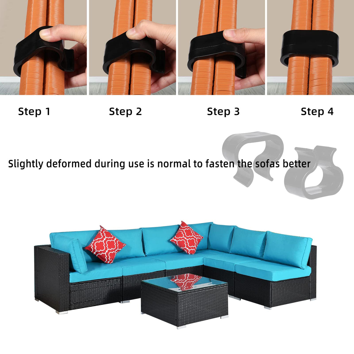 Stable connection between sofa sections with SUQ I OME.
