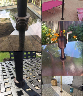 SUQ I OME anti-sway wedge provides a steadier parasol on windy days.