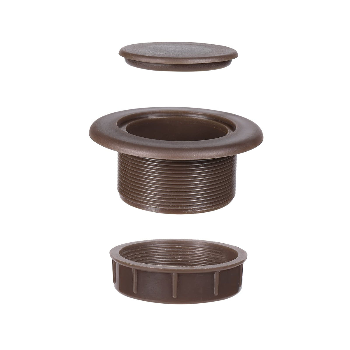 Dark brown PVC plug protects table surface from pole friction