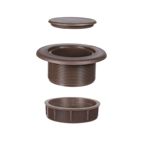Dark brown PVC plug protects table surface from pole friction