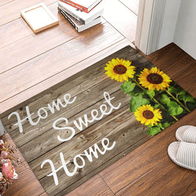 SuQKXCo Sunflower Doormat suitable for indoor or outdoor spaces.