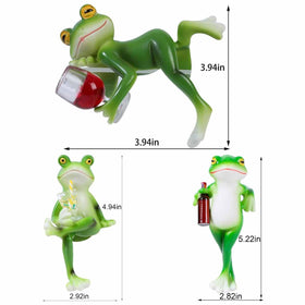 Suqorinp wine glass frog plant hanger accentuating pot decor