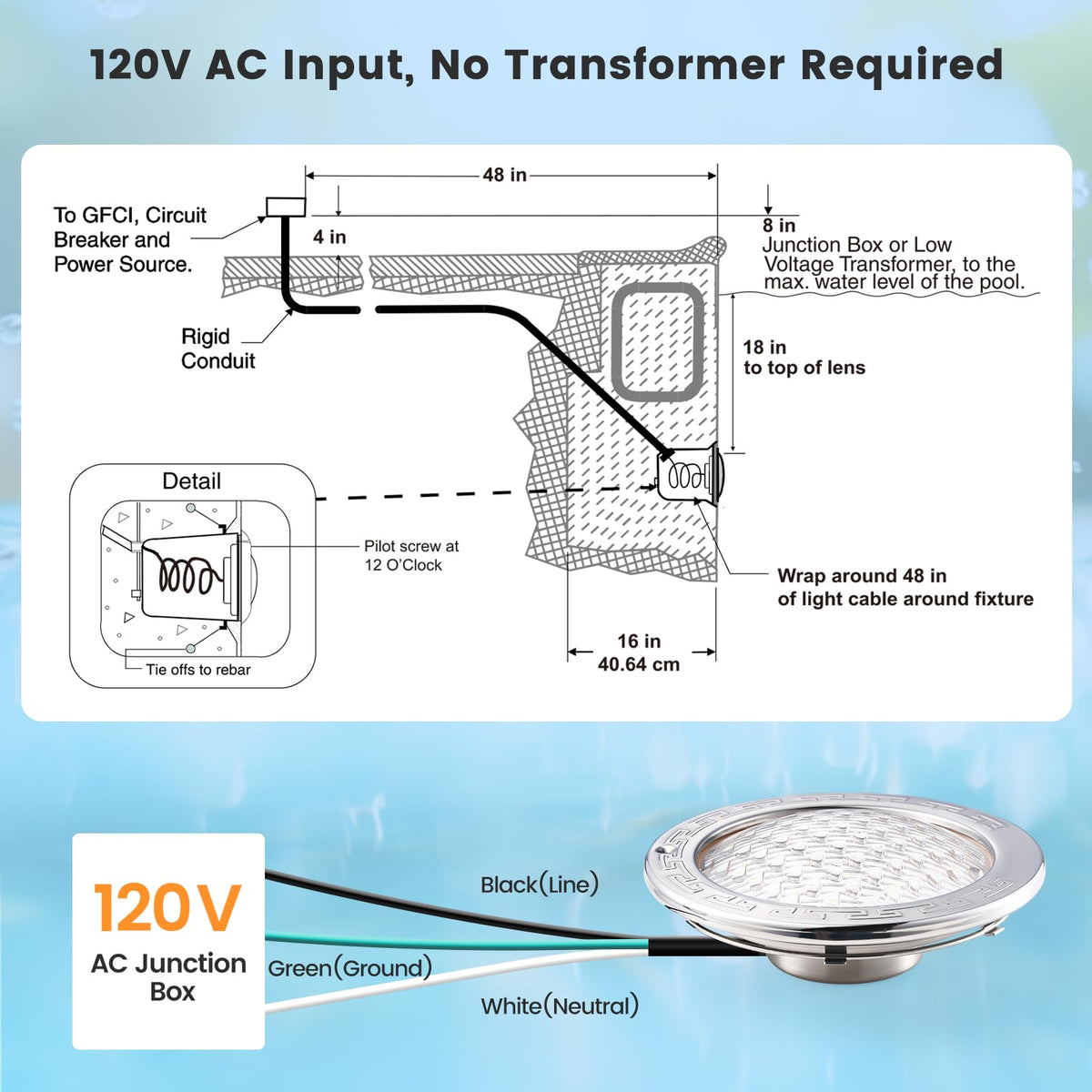 SURAIELEC 50-foot cord enabling flexible pool installation