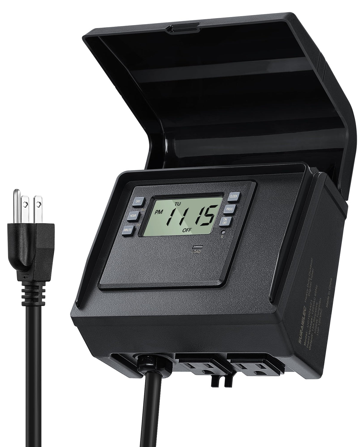 SURAIELEC digital pool timer with dual outlets for pool equipment