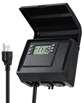 SURAIELEC digital pool timer with dual outlets for pool equipment