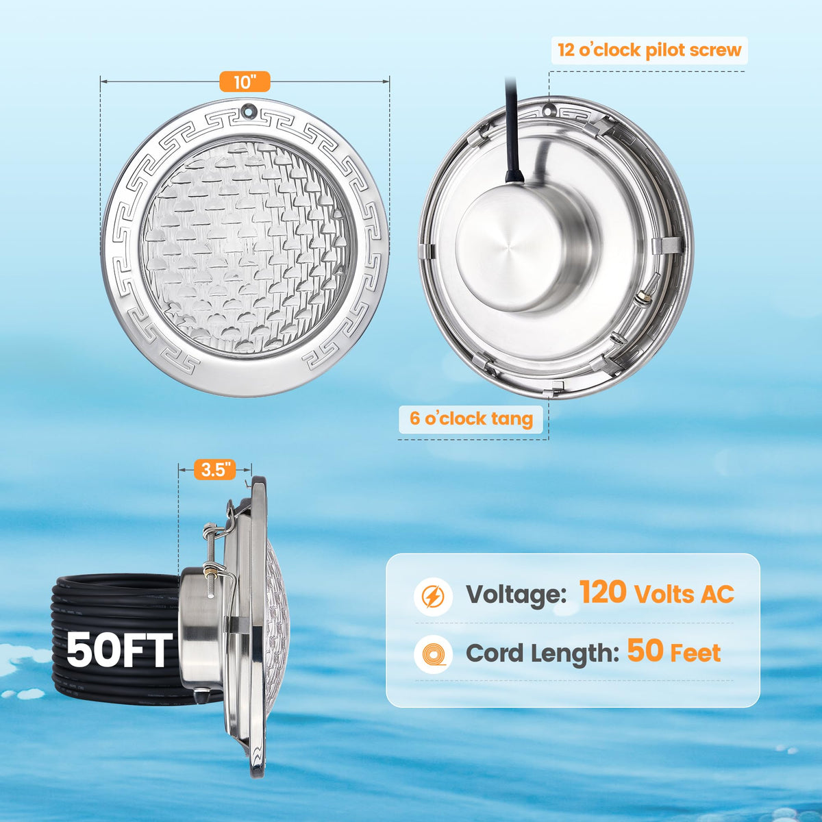 SURAIELEC energy-efficient pool light enhancing evening ambience