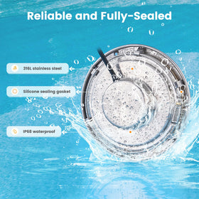 SURAIELEC LED underwater light in a 10 inch setup for reliable pool illumination.