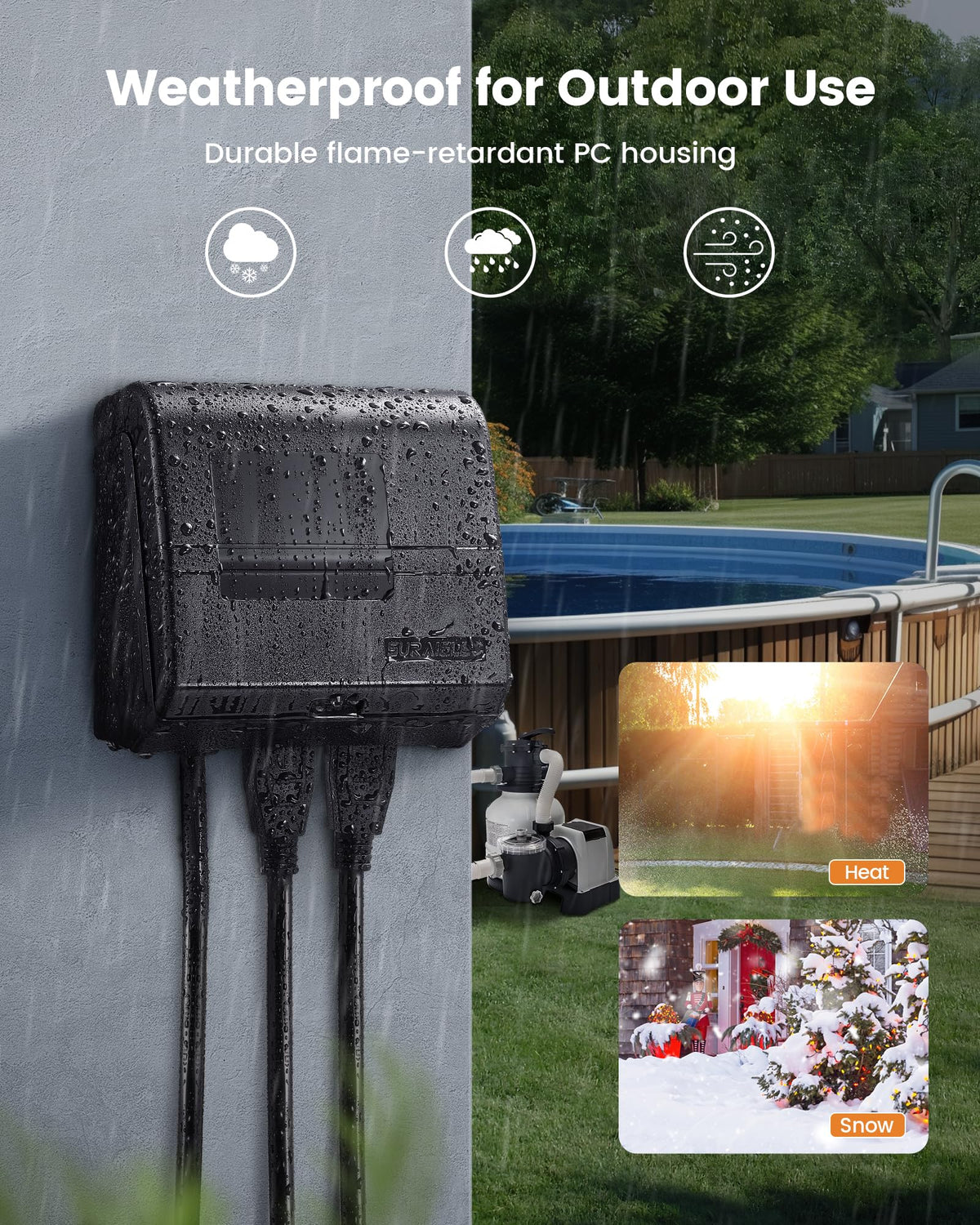SURAIELEC timer powering pool pump and lighting for convenient control