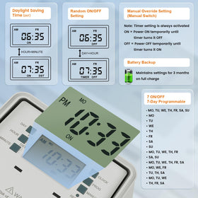 SURAIELEC pool timer 7-day programming offers flexible weekly automation