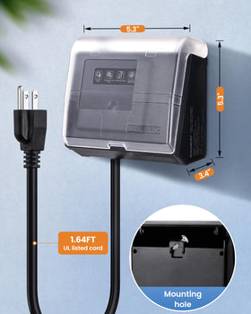 SURAIELEC pool timer in outdoor setup supports salt chlorination systems.
