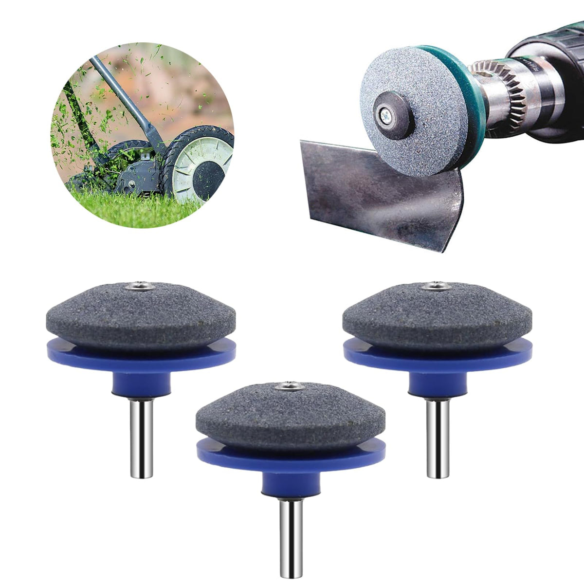 Surlveia lawnmower blade sharpener blue pack compact for on-the-go sharpening