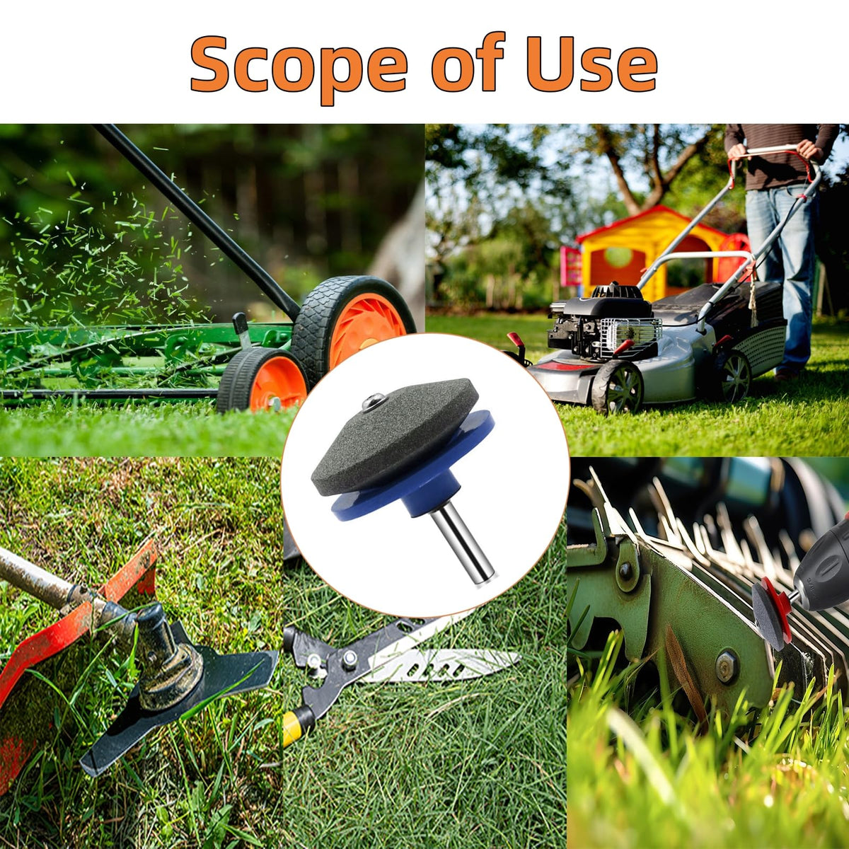 Surlveia blade sharpener designed for lawn tractors and mowers