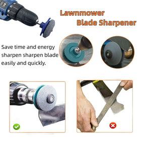 Surlveia lawnmower blade sharpener drill attachment enables quick sharpening