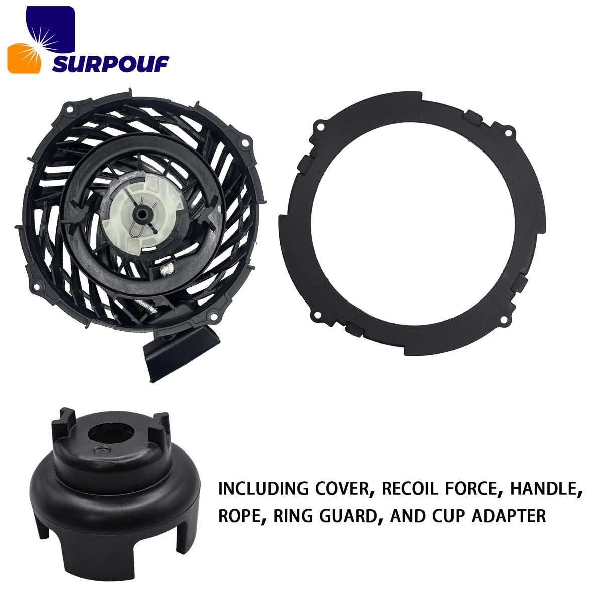 SURPOUF lawn mower recoil rope starter in action for smooth starts.