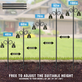 Surprizo 108-inch pole stands tall for easy feeder placement.