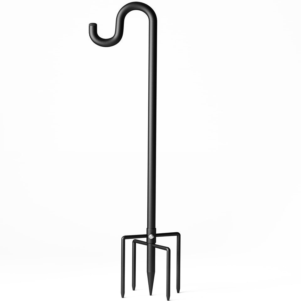 Surprizo 108-inch shepherds hook with five-prong base ready for heavy garden displays.