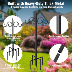 Surprizo five-prong base adds stability in windy conditions.
