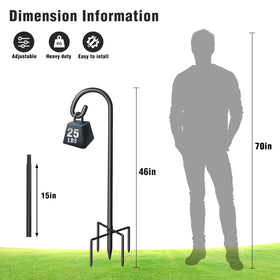 Surprizo heavy-duty bird feeder hook demonstrates durable, weather-ready construction for year-round use.
