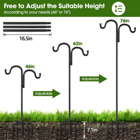Surprizo Double Shepherds Hook height-adjustment showing modular sections for customizable displays