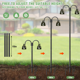 Surprizo five-prong base stability for windy gardens and heavy loads.