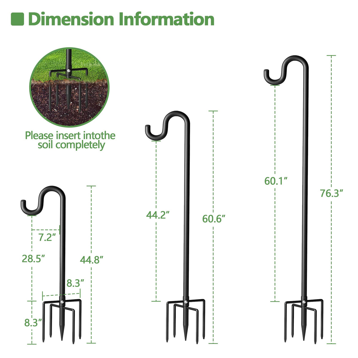 Surprizo garden hanging pole features quick assembly for easy setup and storage.