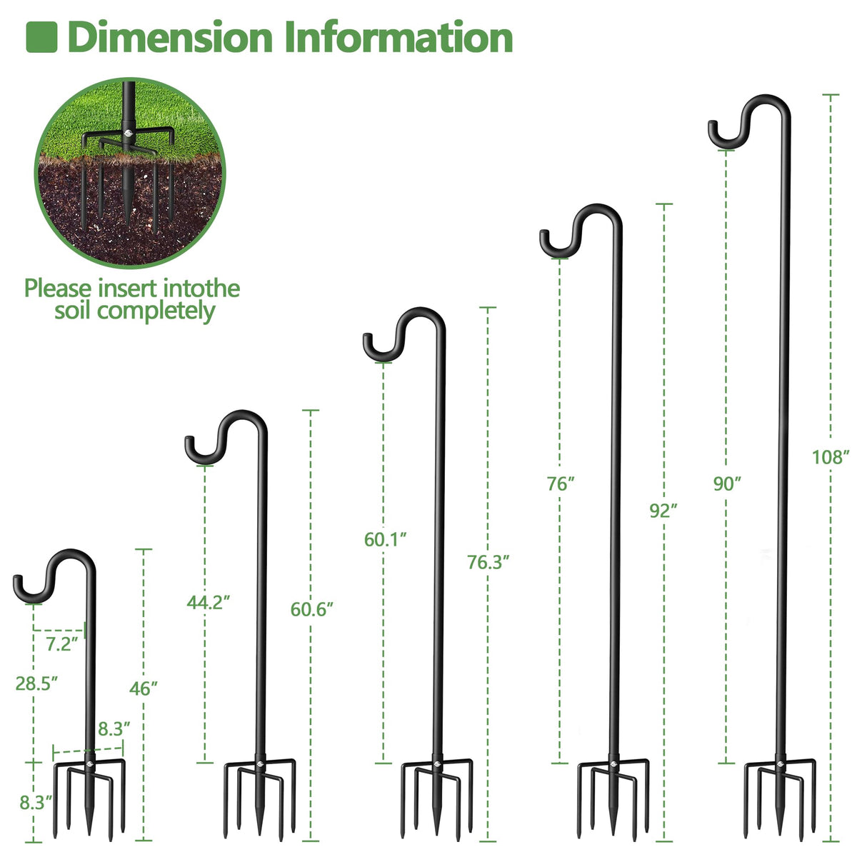 Surprizo outdoor bird feeder pole side view showing tall height and stability.
