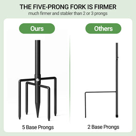 Surprizo outdoor shepherds hook shows adjustable height for versatile hanging.