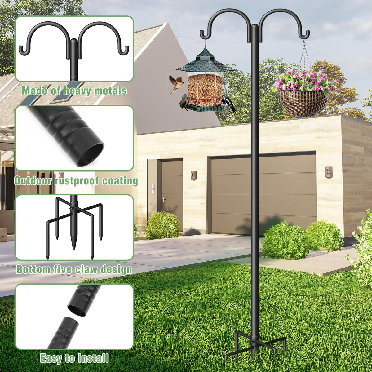 Surprizo rust-proof finish withstands rain and sun for year-round outdoor use.