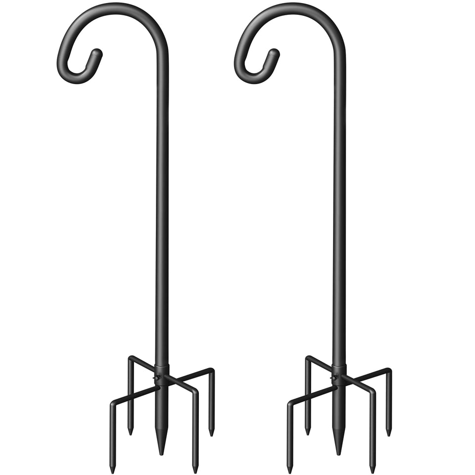 Surprizo Shepherd Hook with five-prong base anchors securely for stable outdoor setups.