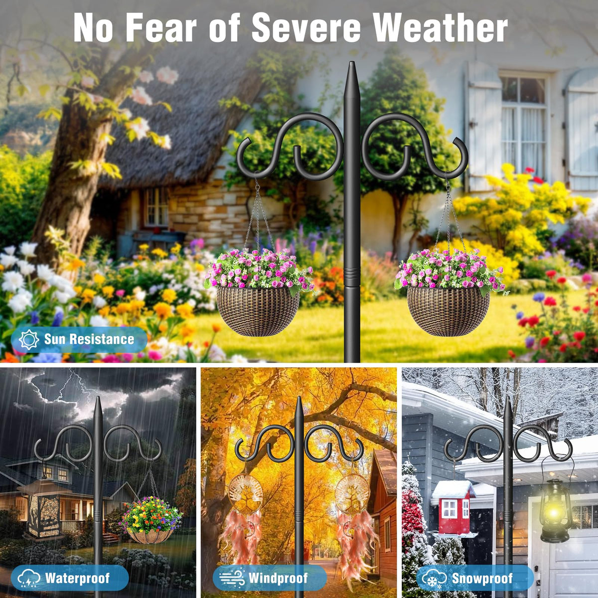 Surprizo weather-resistant finish resists rust and rain.