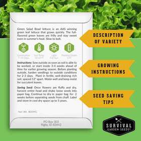 Survival Garden Seeds arugula leaves add peppery flavor to sandwiches