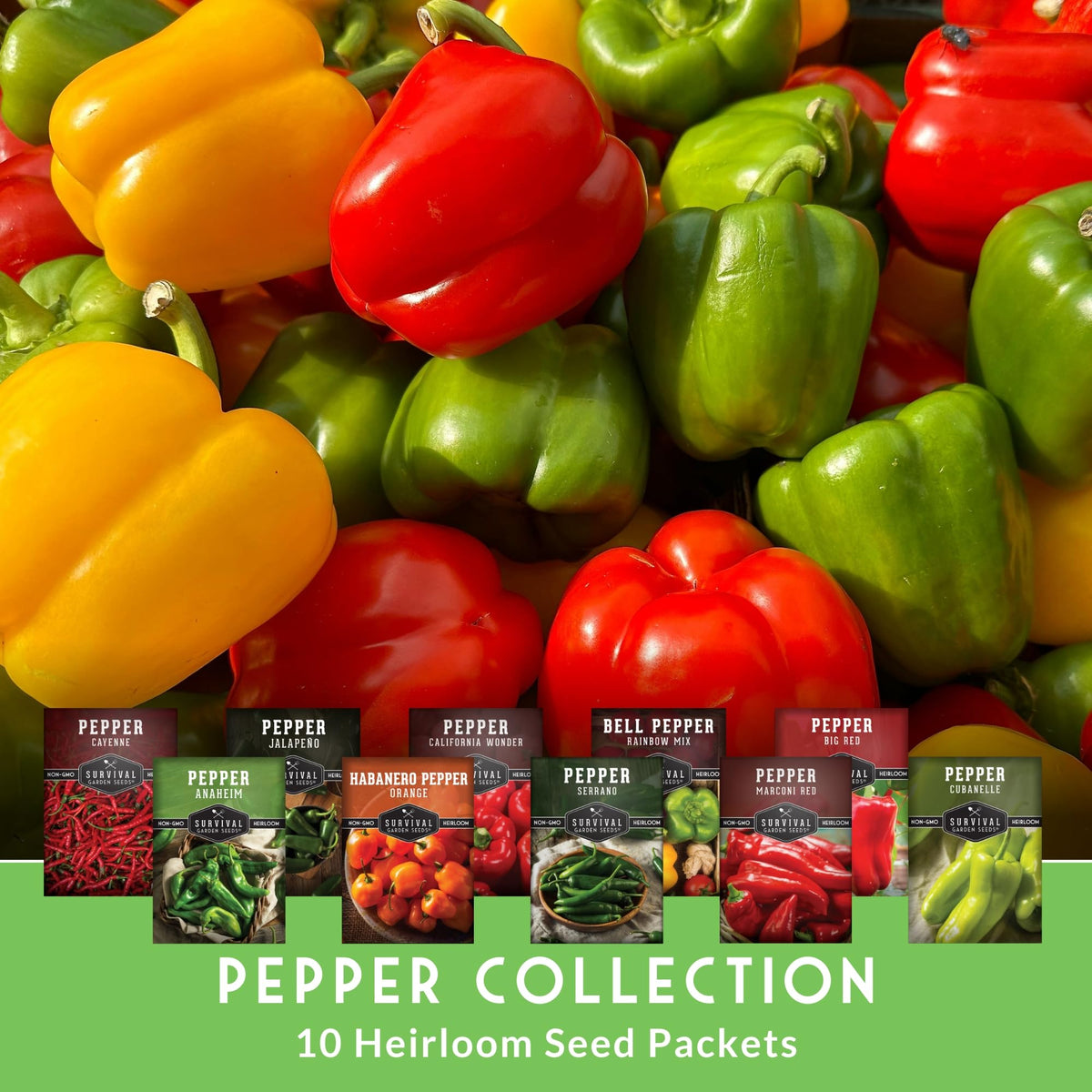 SURVIVAL GARDEN SEEDS cayenne pepper seeds for spicy dried peppers