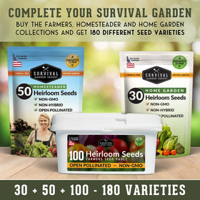 Survival Garden Seeds complete growing instructions included with every packet.