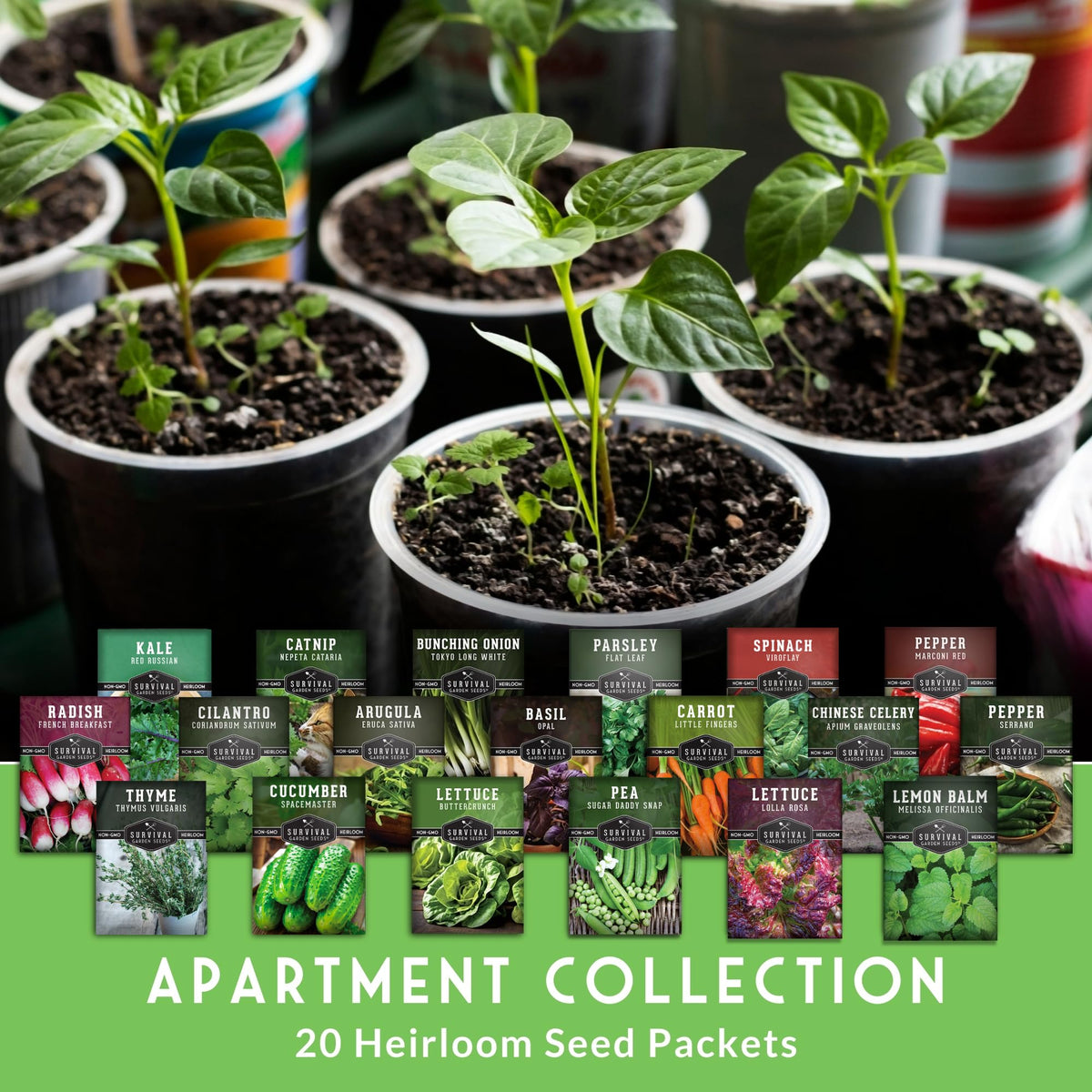 SURVIVAL GARDEN SEEDS Marconi Red pepper thriving in small-space garden.