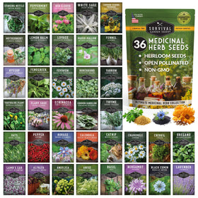 Survival Garden Seeds Ultimate Medicinal Herbs pack image 1 showing seed packets for tea blends.