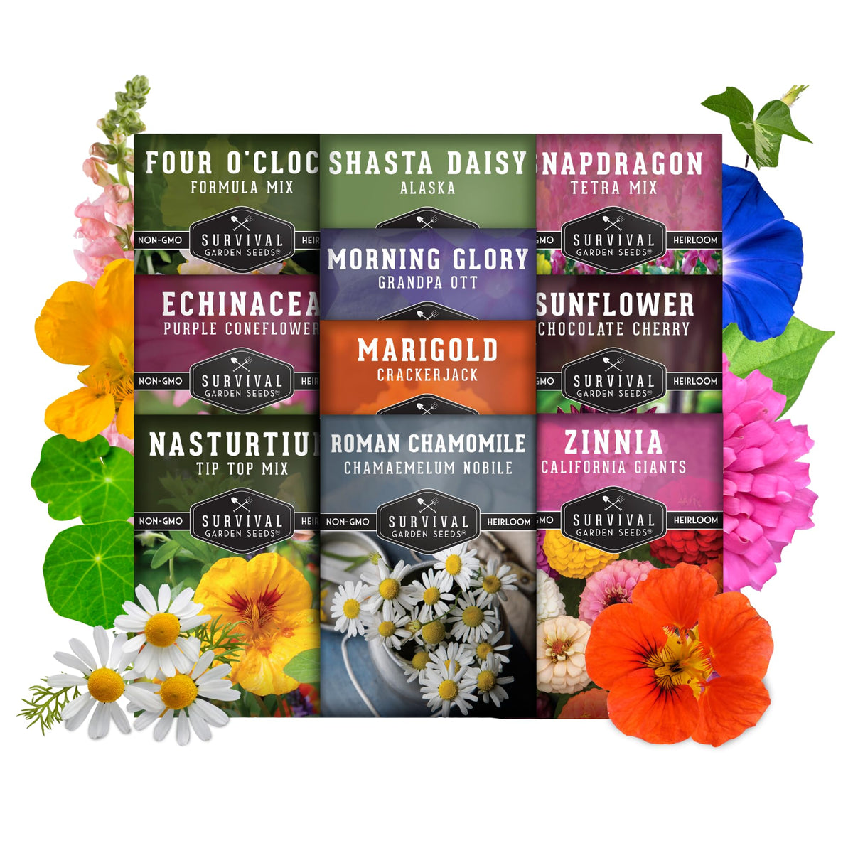 SURVIVAL GARDEN SEEDS Nasturtium seeds offer edible petals for salads