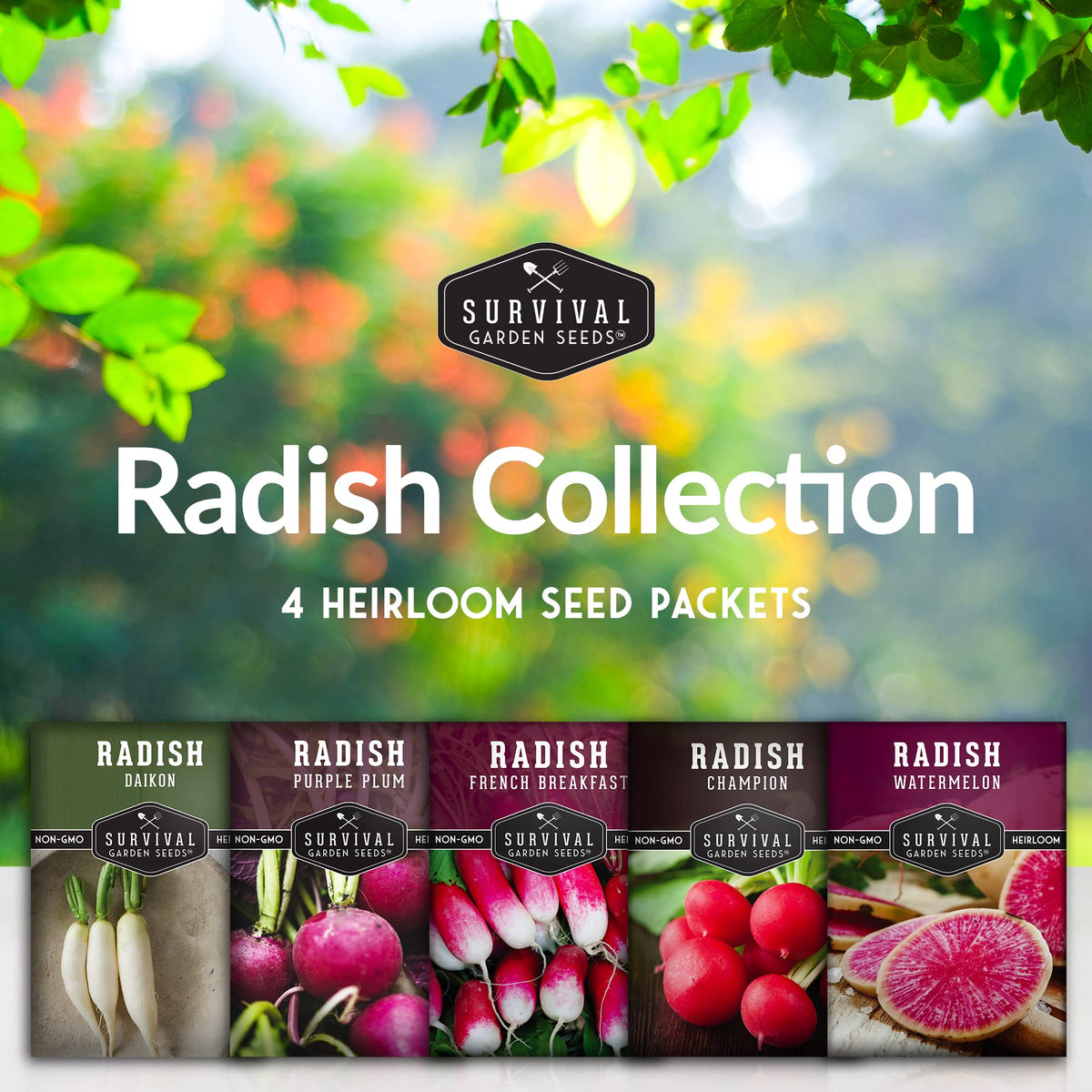 Survival Garden Seeds Watermelon radish packet; crisp, versatile for salads.