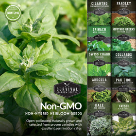 Survival Garden Seeds spinach seeds for fast, fresh salads.