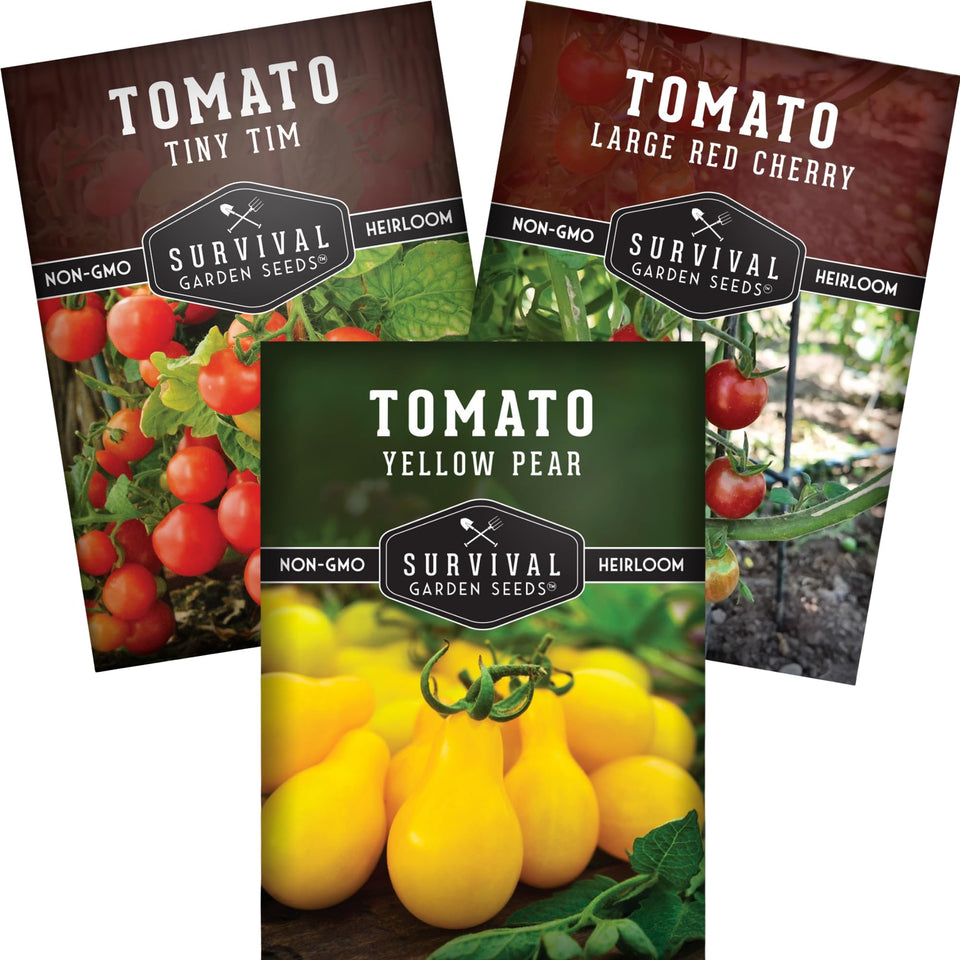 Survival Garden Seeds five-variety cherry tomato seed pack for colorful harvests